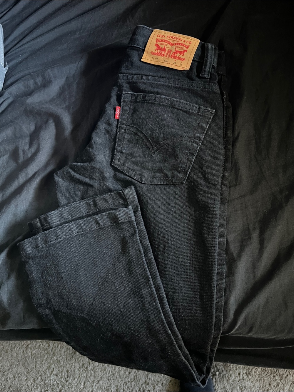 Levi' kids Black Slim Straight Jeans